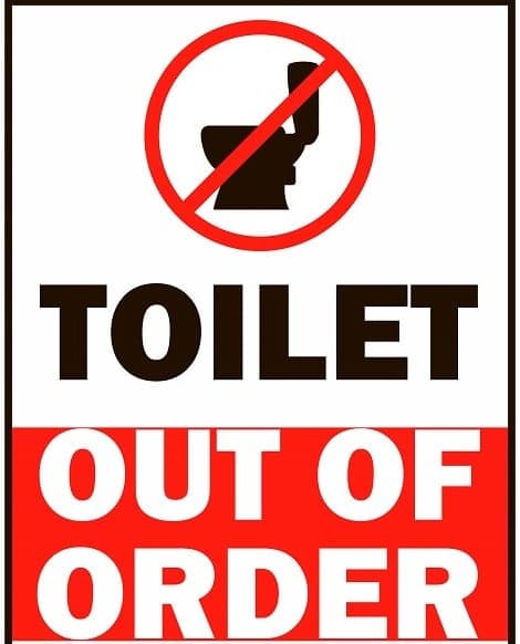 out of order toilet sign