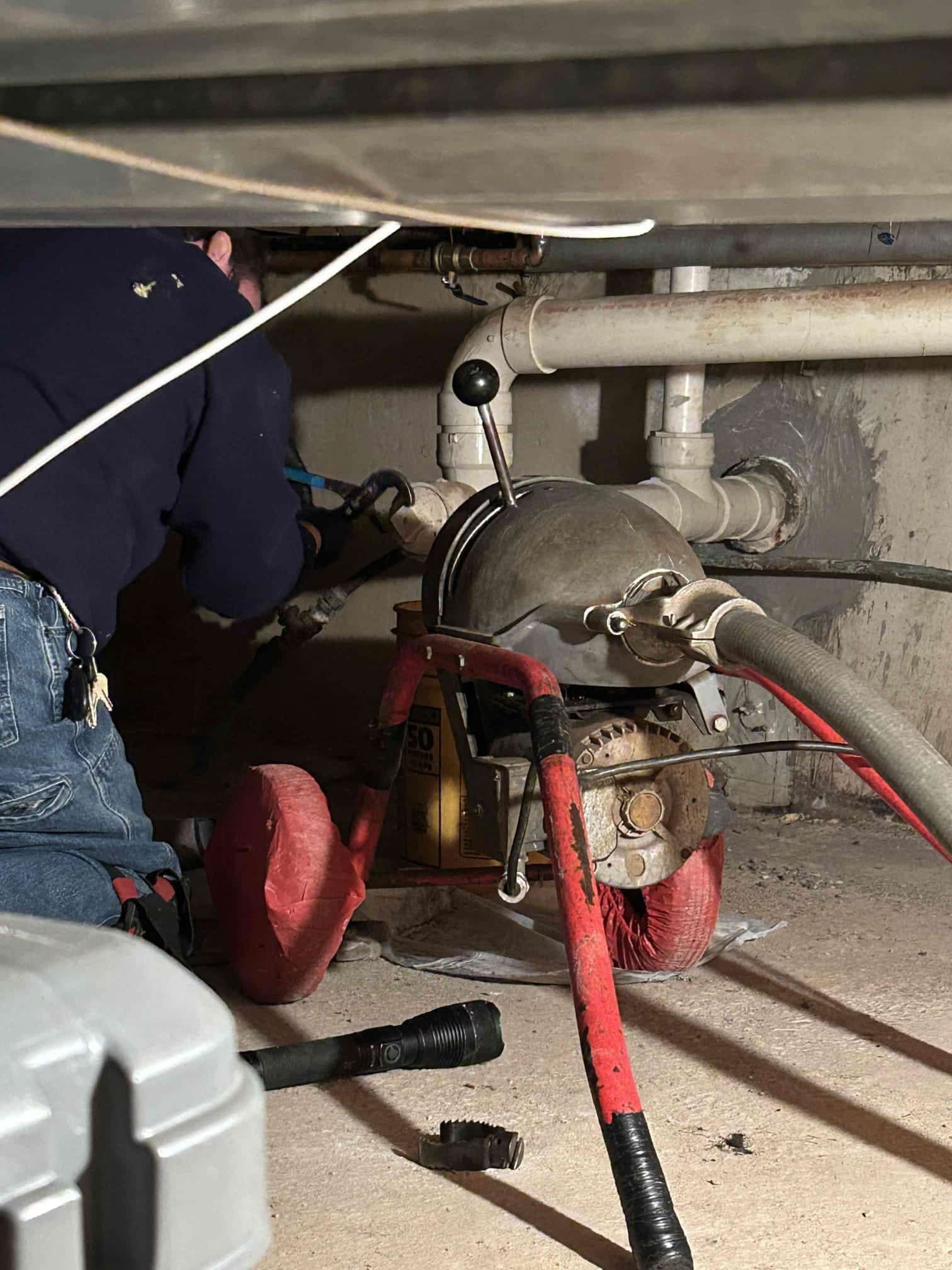 Sewer Backing Up in Crawl Space, Chicago Heights, Illinois