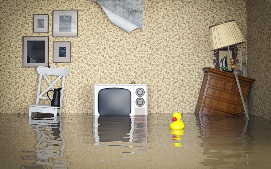 flooded living room