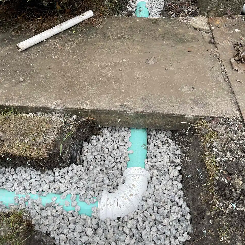 Sewer line installation in Crete, IL.