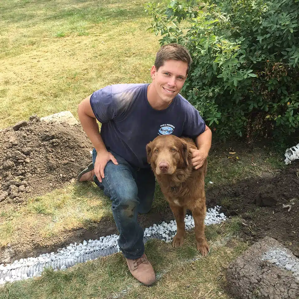 Tech with dog smiling in Crete, IL