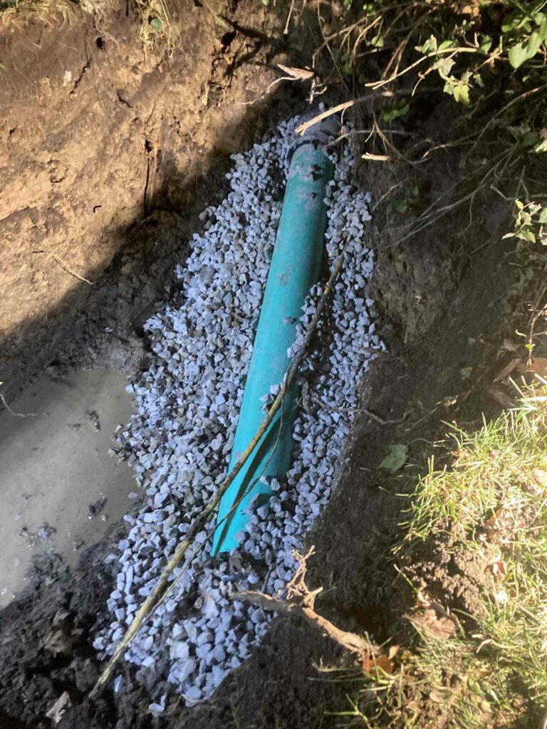 gas line cross-bored through sewer line