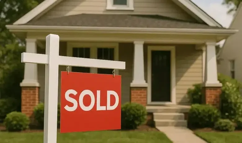 house with sold sign in front yard