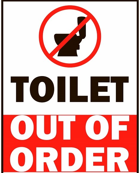 out of order toilet sign